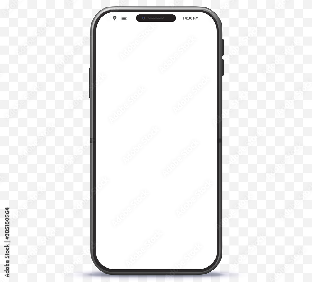 Canvas Prints mobile phone vector mockup with white screen. easy editable smartphone illustration isolated on tran