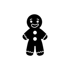 Gingerbread man icon on white background. Vector illustration.