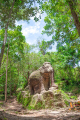 Elephant status at the Elephant Pond on Kulen Mountain at Siem Reap in Cambodia