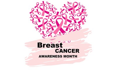 Breast Cancer October Awareness Month Campaign Background with paper pink ribbon symbol