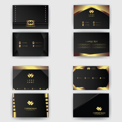 Fototapeta na wymiar Creative black dark business card Template modern and Clean design vector
