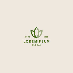 Lotus Logo Design Template. Old style logo of Flower