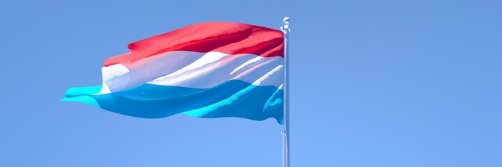 3D rendering of the national flag of Luxembourg waving in the wind