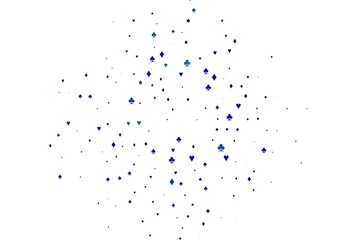 Light Multicolor, Rainbow vector template with poker symbols.