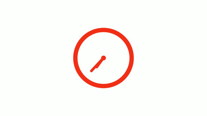 Amazing red color circle clock icon on white background, New clock icon