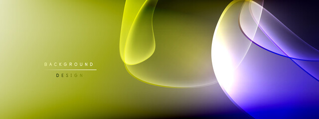 Vector abstract background - liquid bubble shapes on fluid gradient with shadows and light effects. Shiny design template for text
