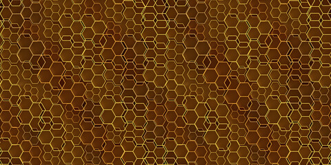 Abstract chaotic honecomb or graphene geometry seamless pattern. 3d illustration.