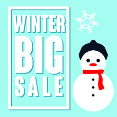 Winter sale flyer background illustration