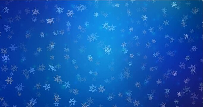 4K looping dark blue video footage in New Year style. Colorful fashion clip with gradient stars, snowflakes. Movie for a cell phone. 4096 x 2160, 30 fps.