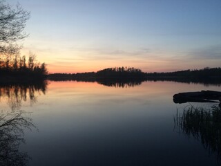 sunset on the lake