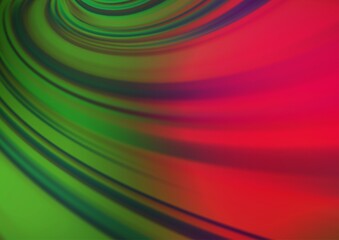 Light Green, Red vector blurred shine abstract template.