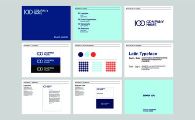 Corporate identity template set. Brand book design.