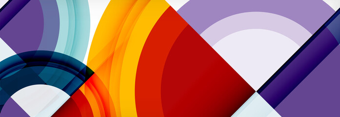 Obraz premium Round shapes, triangles and circles. Modern abstract background