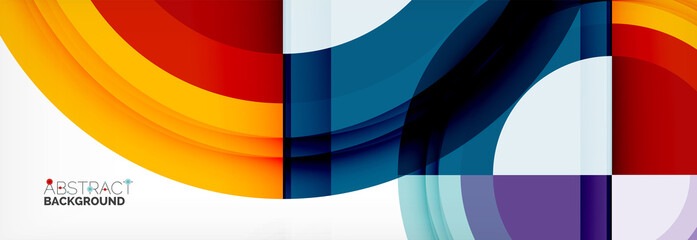 Obraz premium Round shapes, triangles and circles. Modern abstract background