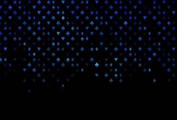 Dark BLUE vector layout with elements of cards.