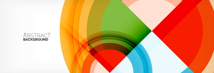 Obraz premium Round shapes, triangles and circles. Modern abstract background