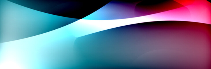 Fluid gradient neon color waves, vector abstract background