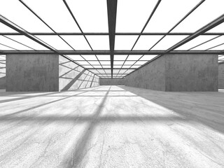 Abstract architecture background. Empty rough concrete interior
