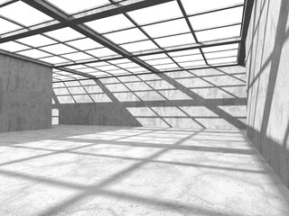 Abstract architecture background. Empty rough concrete interior