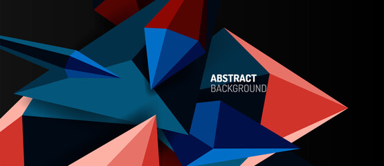 3d low poly abstract shape background vector illustration