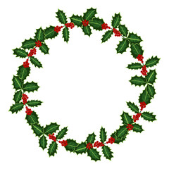 holly leaves, berries, frame 1