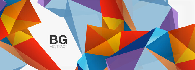 3d mosaic abstract backgrounds, low poly shape geometric design