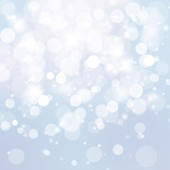 Obraz premium Abstract Christmas background in soft blue color with bokeh light. Vector Illustration.