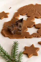 Cooking Christmas gingerbread cookies