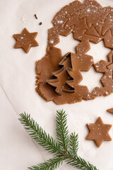 Cooking Christmas gingerbread cookies