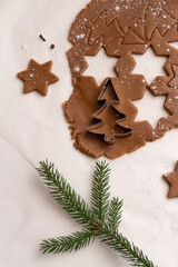 Cooking Christmas gingerbread cookies
