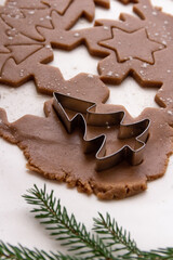 Cooking Christmas gingerbread cookies