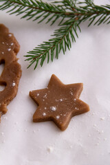 Cooking Christmas gingerbread cookies