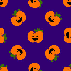 Seamless pattern with Halloween pumpkins