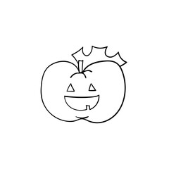 Funny character. Cute Halloween pumpkin.