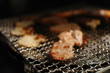 Close up shot of Korean style barbecue