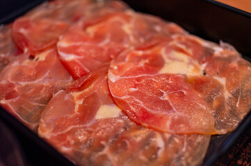 Close up shot of raw meat