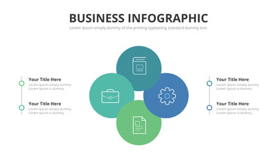 Business infographics Circle with 4 steps, Vector template.