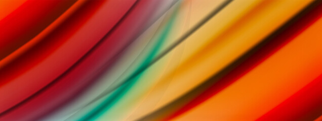 Abstract Background. Smooth flowing lines, blurred waves, rainbow color style stripes. Vector illustrations for covers, banners, flyers and posters and other