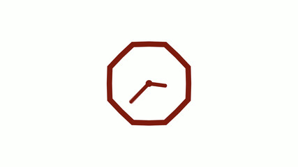 New red dark 12 hours clock icon on white background, New clock icon