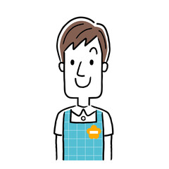 イラスト素材：若い保育士の男性、笑顔
