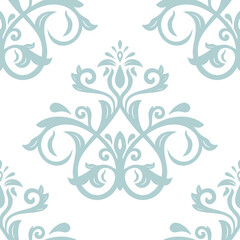 Orient vector classic pattern. Seamless abstract background with vintage elements. Orient light blue and white background. Ornament for wallpaper and packaging