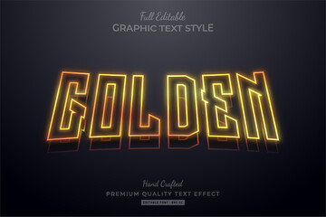 Golden Neon Editable Premium Text Style Effect