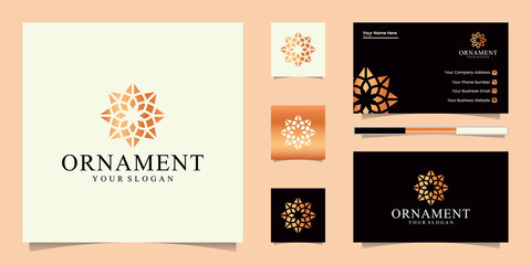 ornament logo icon vector design. Elegant premium ornament vector logotype symbol and business card