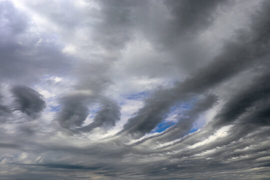 Rare gray clouds of Altostratus Undulatus 