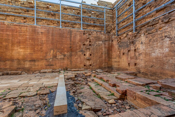 sacrificial altar in Great Temple of the Moon from 700 BC in Yeha, Tigray region. The oldest standing structure in Ethiopia and it served as the capital of the pre-Aksumite kingdom.