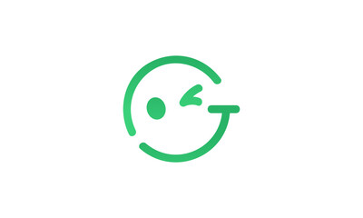 Creative Vector Illustration Logo Design. Minimalist Happy Smile Face Concept.