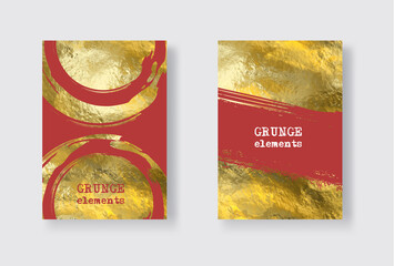 Vector Red and Gold Design Templates set