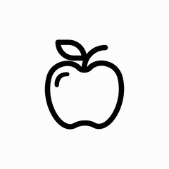 Apple fruit outline icon vector