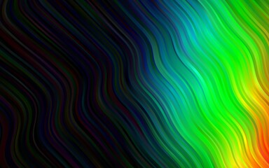 Obraz premium Dark Multicolor, Rainbow vector background with curved circles.