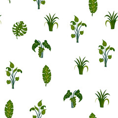 Children's texture. Pattern with tropical leaves. For textiles and paper.